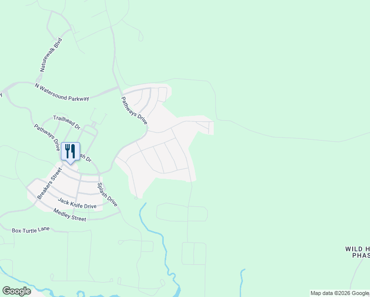 map of restaurants, bars, coffee shops, grocery stores, and more near Log Landing Street in Walton County