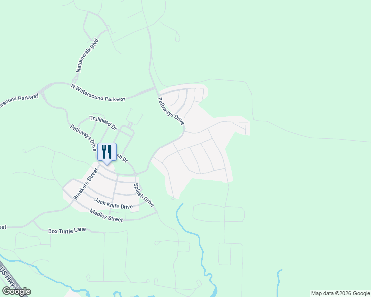 map of restaurants, bars, coffee shops, grocery stores, and more near Catface Drive in Walton County