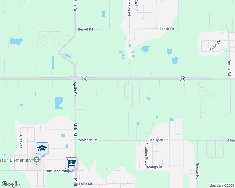 map of restaurants, bars, coffee shops, grocery stores, and more near 214 Ennis Drive in Carencro