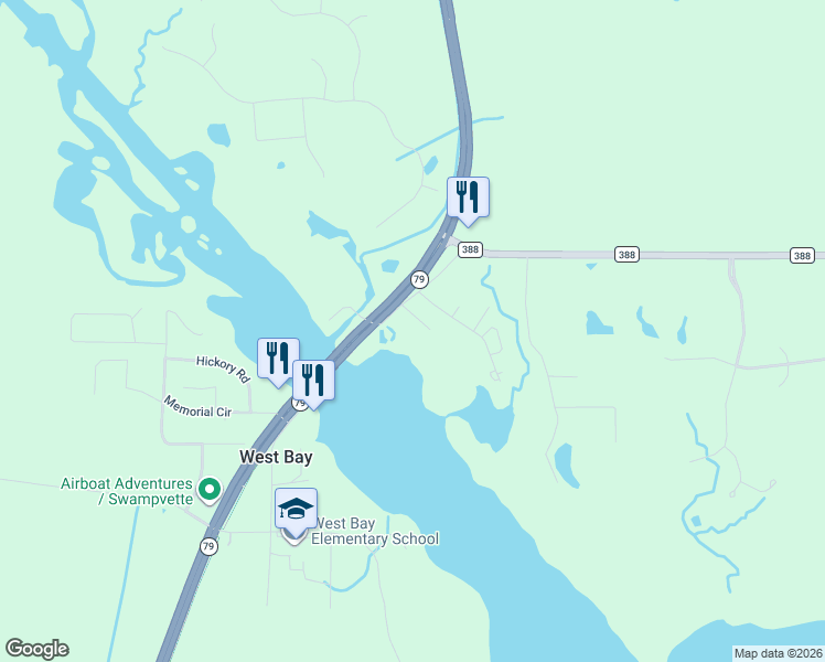 map of restaurants, bars, coffee shops, grocery stores, and more near 8220 1st St in Panama City Beach