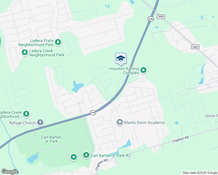 map of restaurants, bars, coffee shops, grocery stores, and more near 3407 Wooded Lane in Conroe