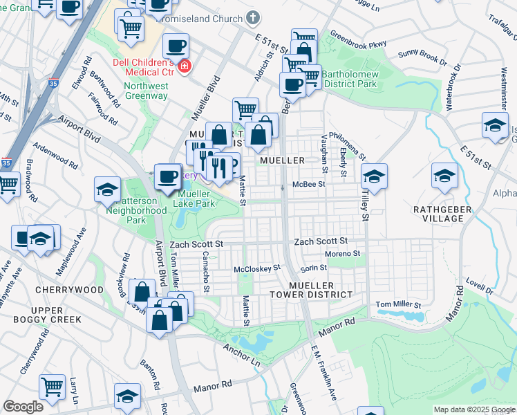 map of restaurants, bars, coffee shops, grocery stores, and more near 2013 Simond Avenue in Austin