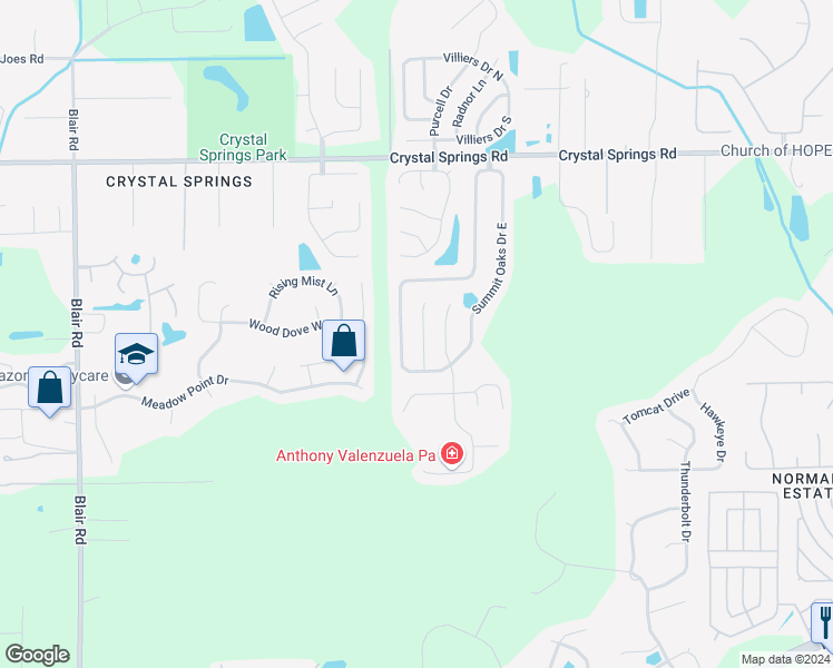 map of restaurants, bars, coffee shops, grocery stores, and more near 1478 Blues Creek Drive in Jacksonville