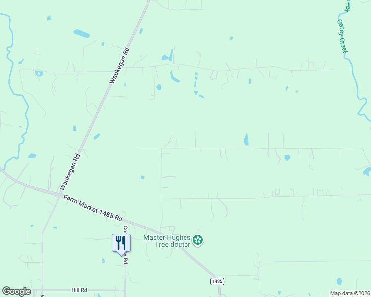 map of restaurants, bars, coffee shops, grocery stores, and more near 15334 Crowley Road in Conroe