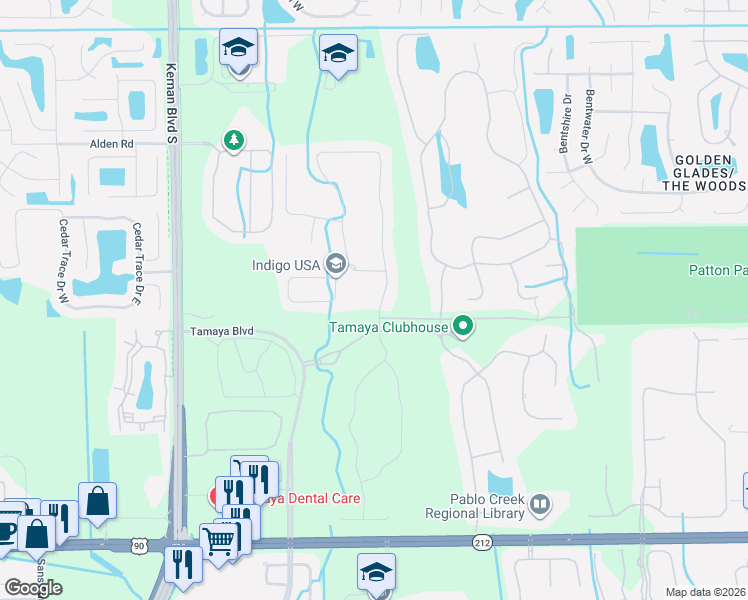 map of restaurants, bars, coffee shops, grocery stores, and more near 13007 Kernan Boulevard South in Jacksonville