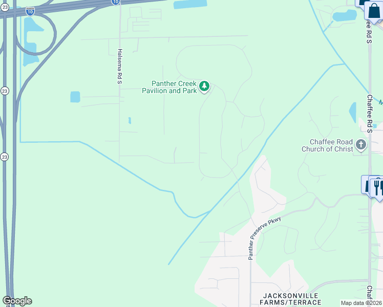 map of restaurants, bars, coffee shops, grocery stores, and more near 11919 Turkey Road in Jacksonville