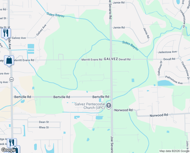 map of restaurants, bars, coffee shops, grocery stores, and more near 41450 Glen Williams Road in Gonzales