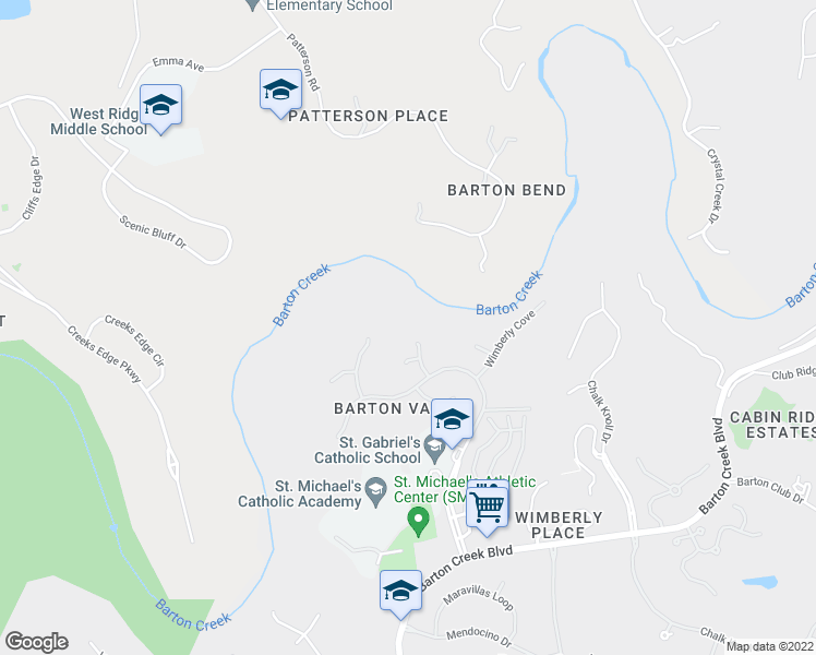 map of restaurants, bars, coffee shops, grocery stores, and more near 2200 Warbler Way in Austin