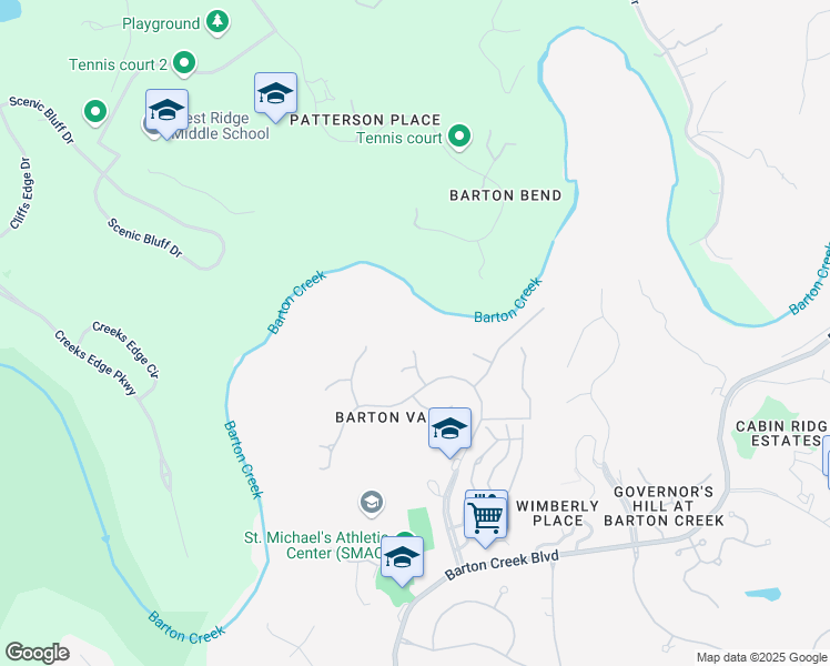 map of restaurants, bars, coffee shops, grocery stores, and more near 2200 Warbler Way in Austin