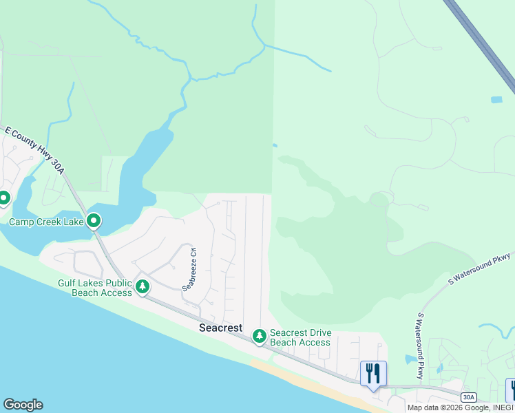 map of restaurants, bars, coffee shops, grocery stores, and more near 500 Clareon Drive in Panama City Beach