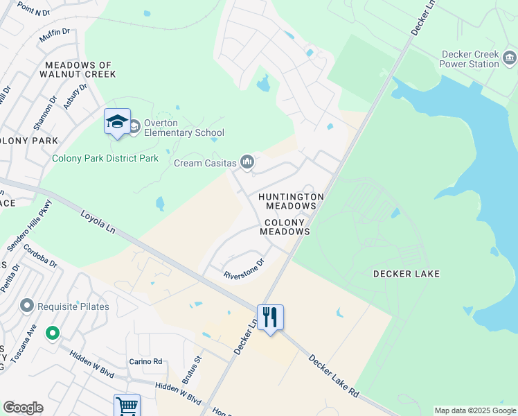 map of restaurants, bars, coffee shops, grocery stores, and more near 8204 Colony Loop Drive in Austin