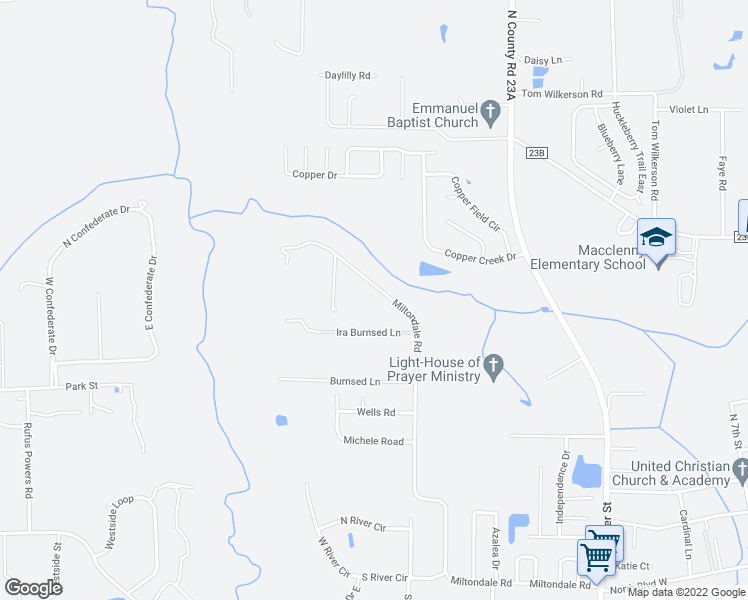 map of restaurants, bars, coffee shops, grocery stores, and more near 6896 Miltondale Rd in Macclenny