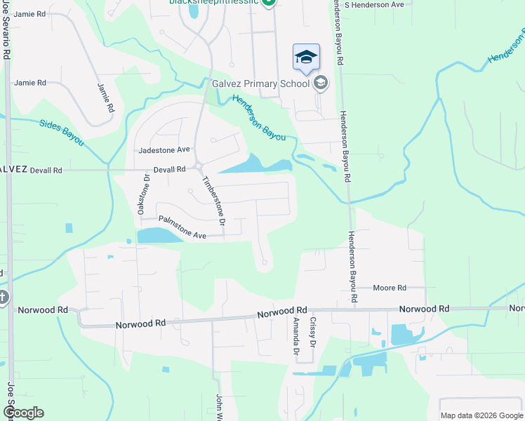 map of restaurants, bars, coffee shops, grocery stores, and more near 42515 Pebblestone Avenue in Prairieville