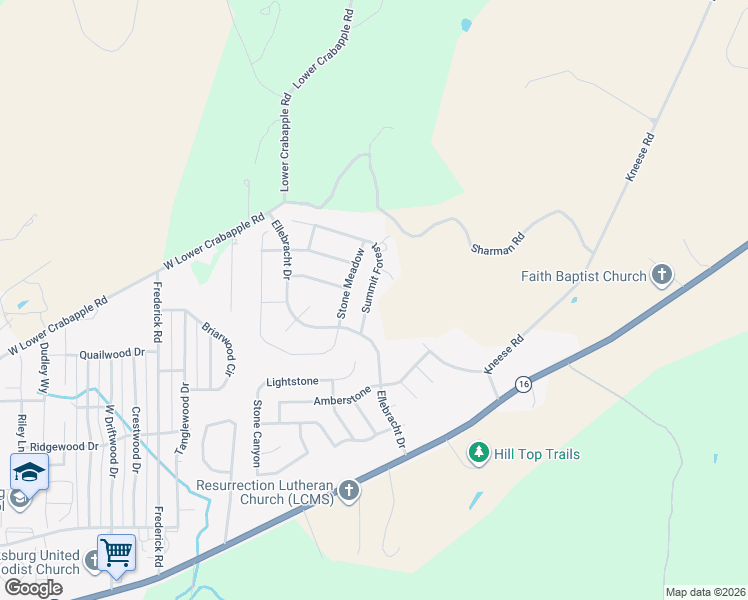 map of restaurants, bars, coffee shops, grocery stores, and more near 2309 Summit Forest in Fredericksburg