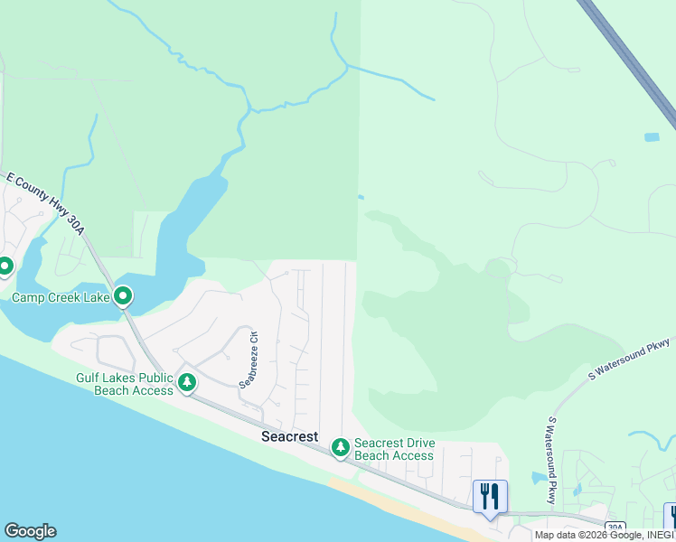 map of restaurants, bars, coffee shops, grocery stores, and more near 500 Clareon Drive in Panama City Beach