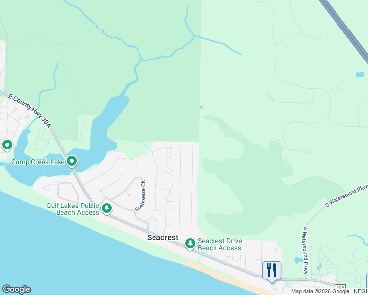 map of restaurants, bars, coffee shops, grocery stores, and more near 500 Clareon Drive in Panama City Beach