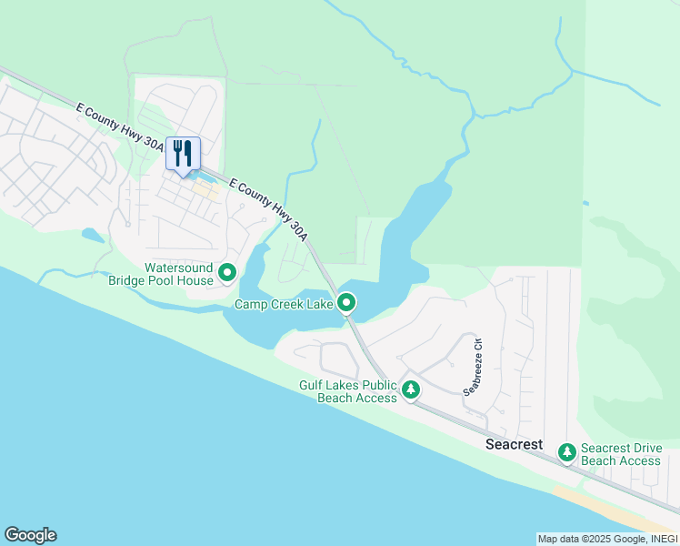 map of restaurants, bars, coffee shops, grocery stores, and more near 806 East County Highway 30A in Panama City Beach