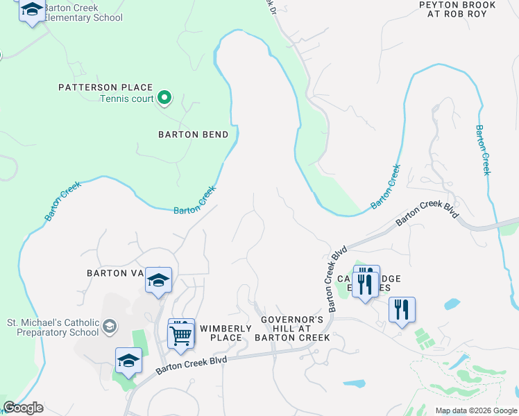 map of restaurants, bars, coffee shops, grocery stores, and more near 8862 Chalk Knoll Drive in Austin