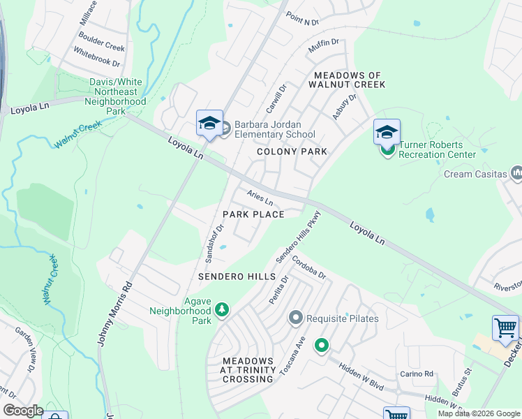 map of restaurants, bars, coffee shops, grocery stores, and more near 7005 Astro View Drive in Austin