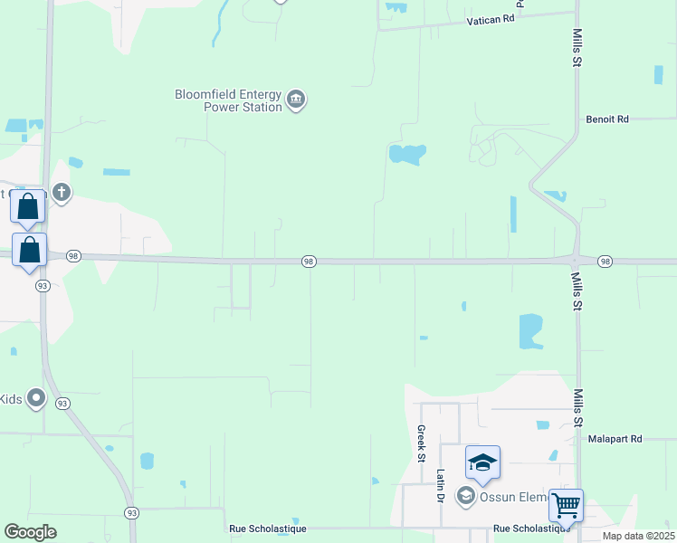 map of restaurants, bars, coffee shops, grocery stores, and more near 2727 West Gloria Switch Road in Carencro