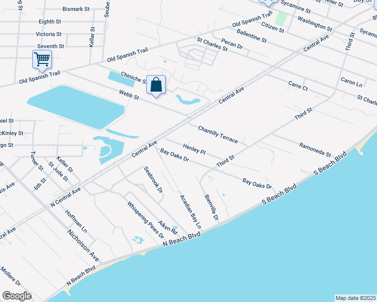 map of restaurants, bars, coffee shops, grocery stores, and more near 226-238 Bay Oaks Dr in Bay St. Louis
