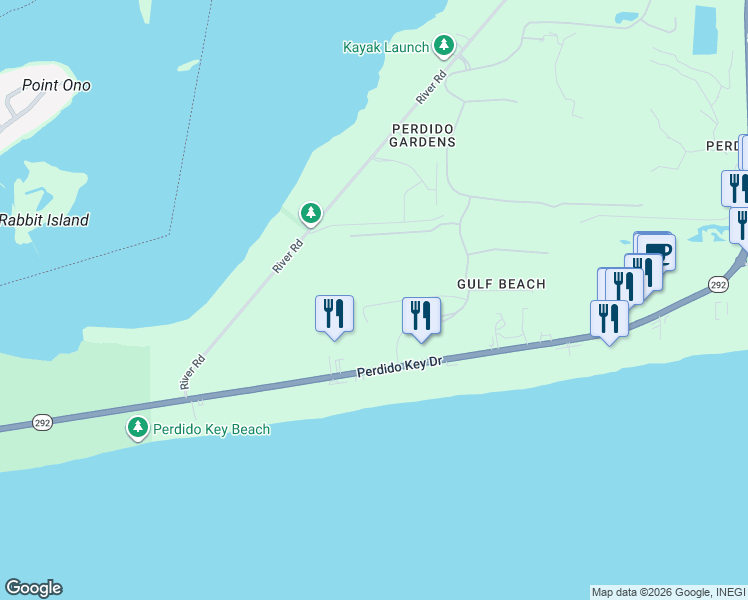map of restaurants, bars, coffee shops, grocery stores, and more near 13701-14301 Semmes Street in Pensacola