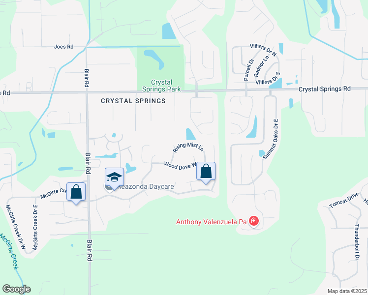 map of restaurants, bars, coffee shops, grocery stores, and more near 10182 Rising Mist Lane in Jacksonville