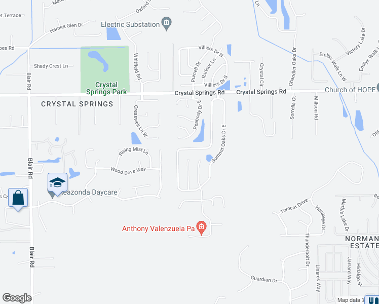 map of restaurants, bars, coffee shops, grocery stores, and more near 1379 Summit Oaks Drive West in Jacksonville
