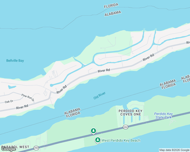 map of restaurants, bars, coffee shops, grocery stores, and more near 32130 River Road in Orange Beach