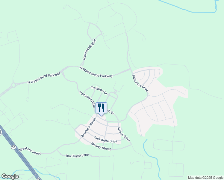 map of restaurants, bars, coffee shops, grocery stores, and more near 161 Sandchase Circle in Rosemary Beach