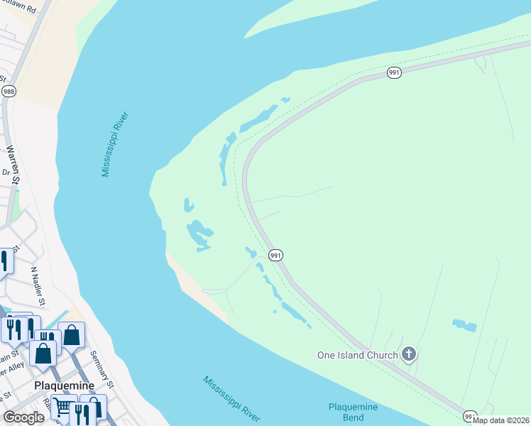 map of restaurants, bars, coffee shops, grocery stores, and more near 1039 River Road in Sunshine