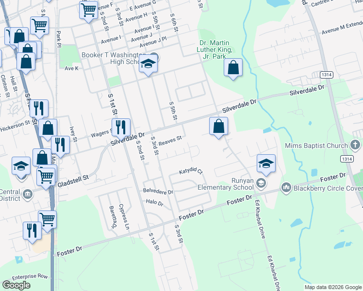 map of restaurants, bars, coffee shops, grocery stores, and more near 4 Eastwood Circle in Conroe