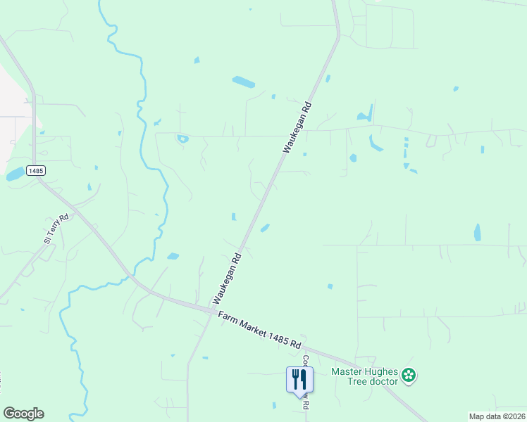 map of restaurants, bars, coffee shops, grocery stores, and more near 10585 Waukegan Road in Conroe