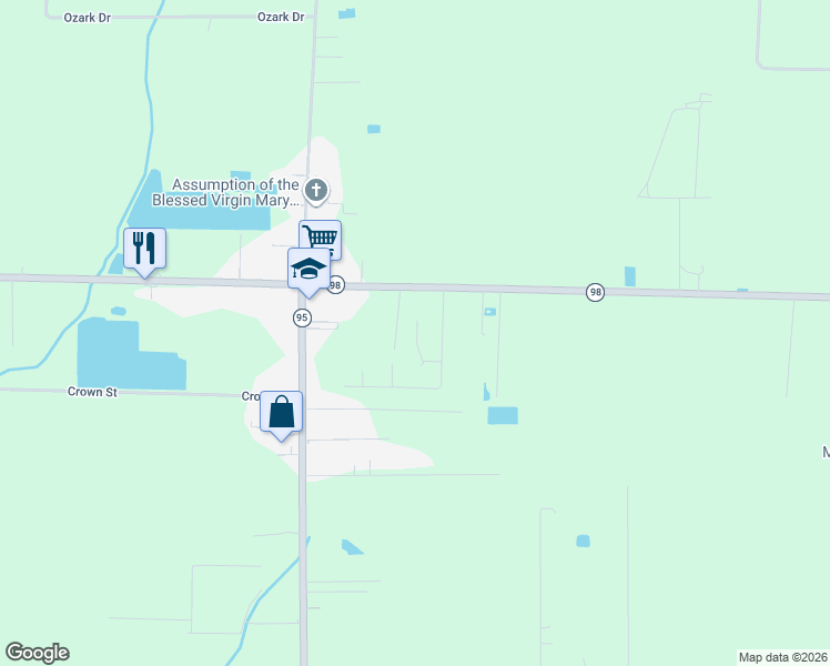 map of restaurants, bars, coffee shops, grocery stores, and more near 131 True Magnolia Lane in Church Point