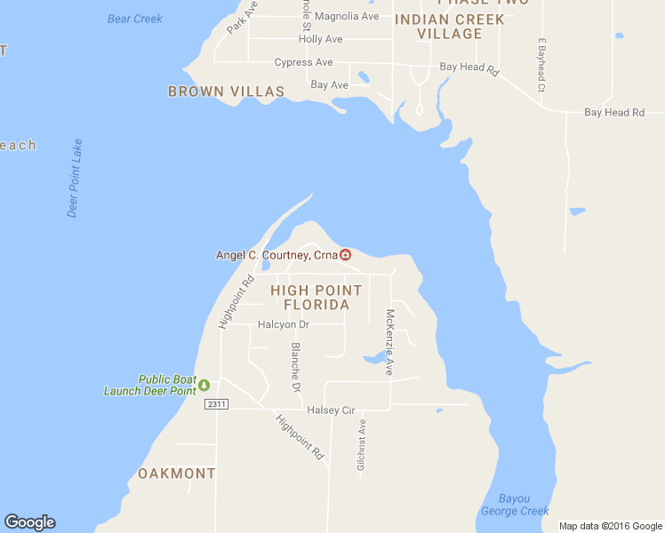 map of restaurants, bars, coffee shops, grocery stores, and more near 8325 High Point Road in Panama City