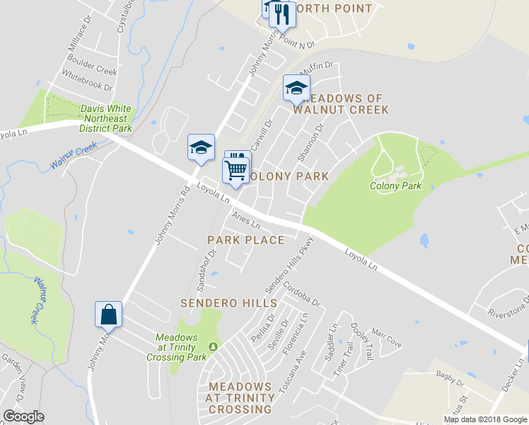 map of restaurants, bars, coffee shops, grocery stores, and more near 6700 Hillcroft Drive in Austin