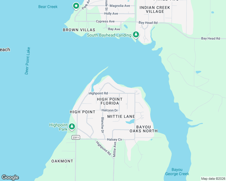 map of restaurants, bars, coffee shops, grocery stores, and more near 8325 Highpoint Road in Panama City