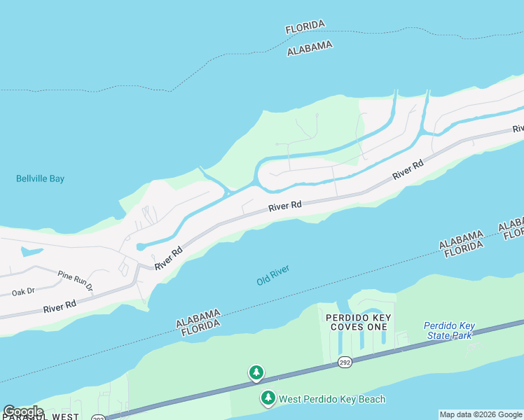 map of restaurants, bars, coffee shops, grocery stores, and more near 32130 River Road in Orange Beach