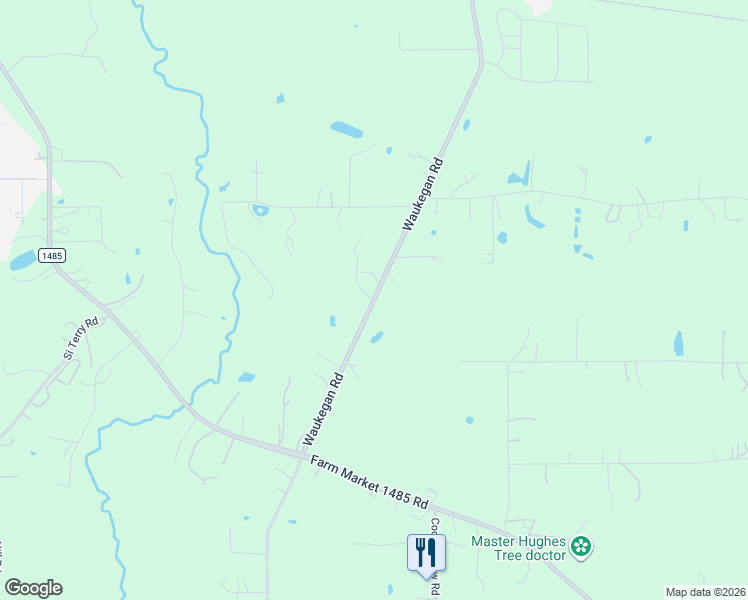 map of restaurants, bars, coffee shops, grocery stores, and more near 10585 Waukegan Road in Conroe