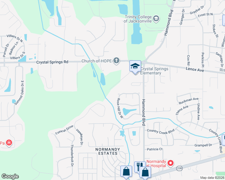 map of restaurants, bars, coffee shops, grocery stores, and more near 8982 Old Gainesville Road in Jacksonville