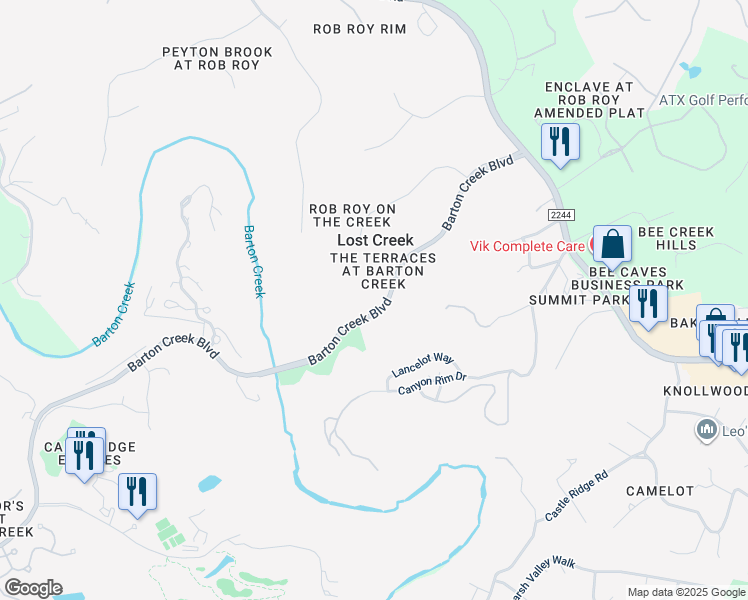 map of restaurants, bars, coffee shops, grocery stores, and more near 808 Barton Creek Boulevard in Austin