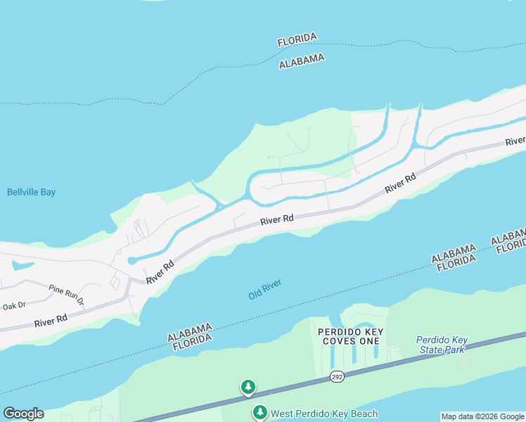 map of restaurants, bars, coffee shops, grocery stores, and more near 32212 River Rd in Orange Beach