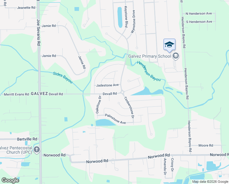 map of restaurants, bars, coffee shops, grocery stores, and more near 15567 Timberstone Drive in Prairieville
