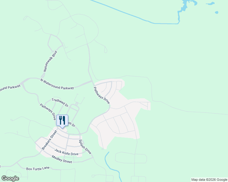 map of restaurants, bars, coffee shops, grocery stores, and more near 17 Roundwood Drive in Inlet Beach