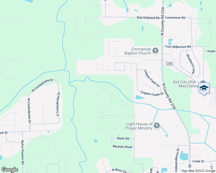 map of restaurants, bars, coffee shops, grocery stores, and more near 7119 Miltondale Road in Macclenny