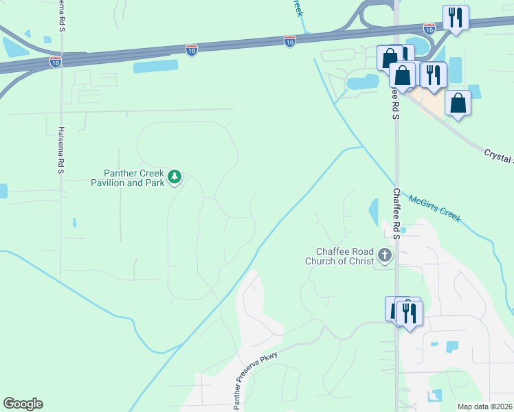 map of restaurants, bars, coffee shops, grocery stores, and more near 11367 Panther Creek Parkway in Jacksonville