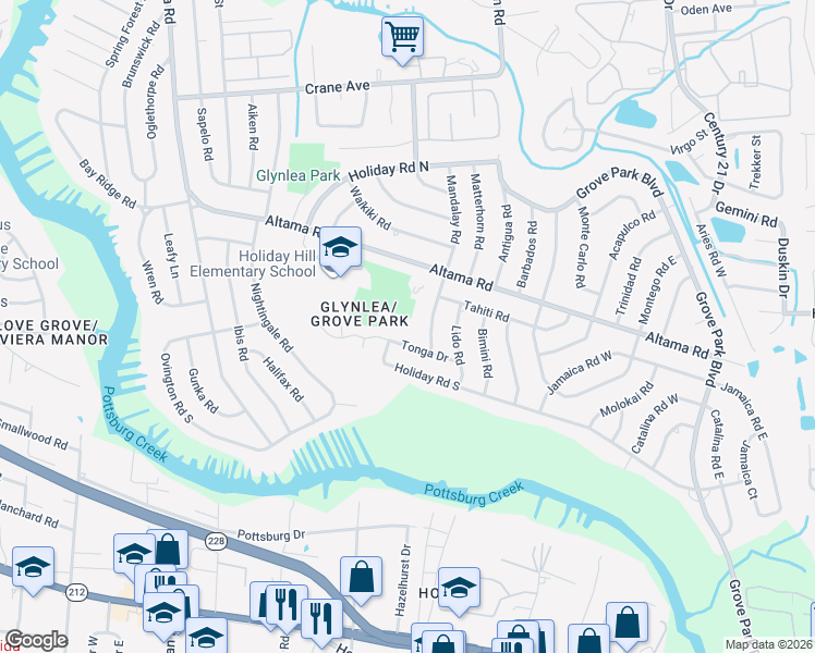 map of restaurants, bars, coffee shops, grocery stores, and more near 802 Mandalay Road in Jacksonville