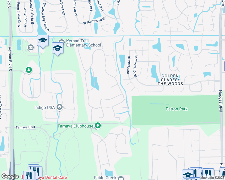 map of restaurants, bars, coffee shops, grocery stores, and more near 13090 Lamaca Court in Jacksonville