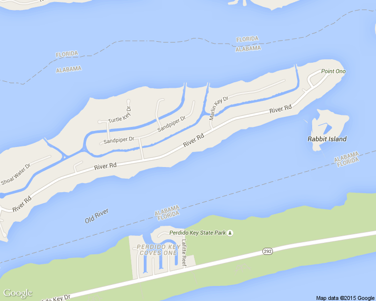 map of restaurants, bars, coffee shops, grocery stores, and more near 32638 River Road in Orange Beach