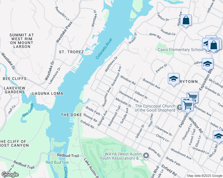 map of restaurants, bars, coffee shops, grocery stores, and more near 2006 Leberman Lane in Austin